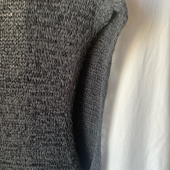 H&M Long Vest Sweater Dark Grey Women’s Size Med Fringes Open Style - Picture 2 of 6